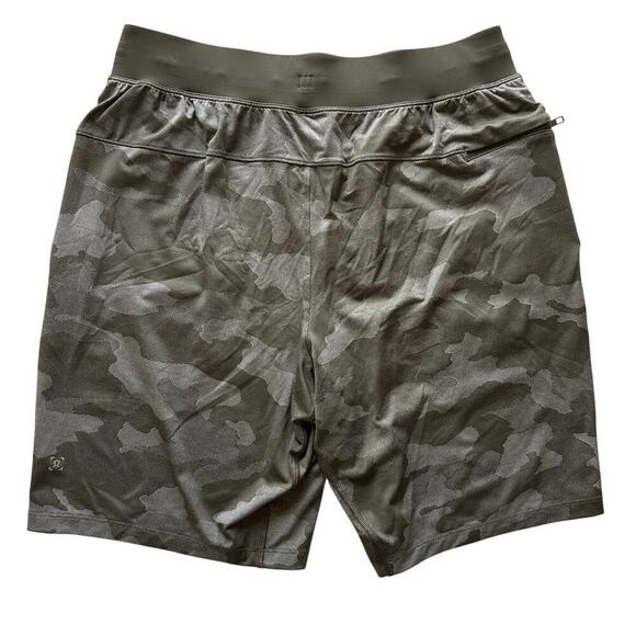 Lululemon T.H.E. Short 9" *Linerless Mens L Variegated Mesh Camo Max Dark Olive - Picture 4 of 14